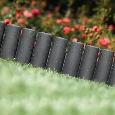 10x Plastik Havepalisade Grå Kanthegn Græsplæne 250 cm