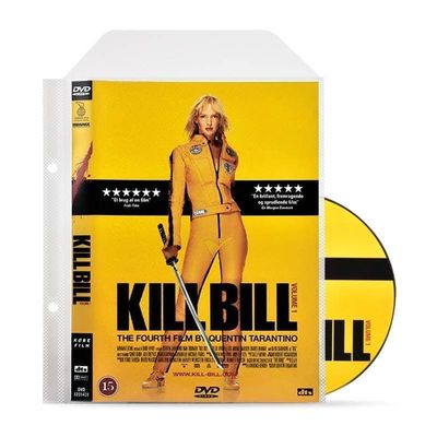 DVD lommer med ringbindshuller til DVD opbevaring - 100 stk.