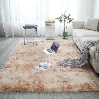 Shaggy matta, enkelt modernt fluffigt vardagsrum sovrum ultramjuk mikrofiber - krämfärg-140*200cm-YOLISTAR