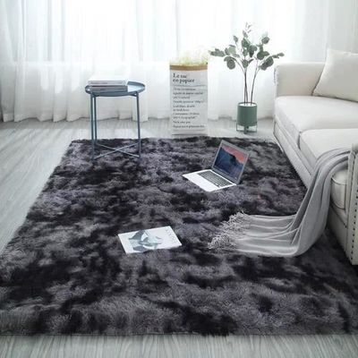 Shaggy Matta, Enkel Modern Fluffy Vardagsrum Sovrum Ultra Mjuk mikrofiber - Mörkgrå-160*230cm-YOLISTAR