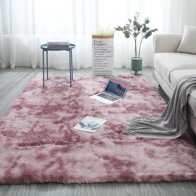 Shaggy matta, enkelt modernt fluffigt vardagsrum sovrum ultramjuk mikrofiber - rosa-lila-60*160cm-YOLISTAR