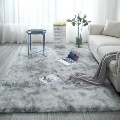 Shaggy matta, enkelt modernt fluffigt vardagsrum sovrum ultramjuk mikrofiber - ljusgrå-80*160cm-YOLISTAR