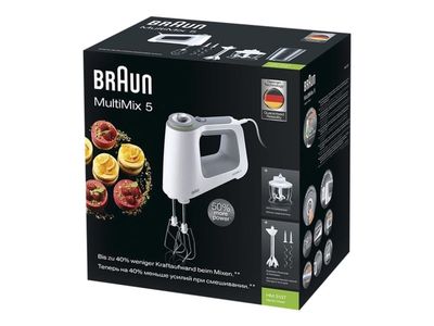 Braun MultiMix 5 HM 5137 WH - Handmixer - 750 W - vit / grå