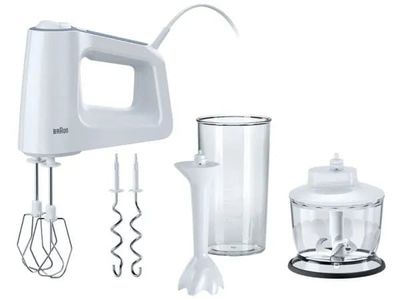Braun MultiMix 3 HM 3135 WH - Handmixer - 500 W - vit / grå