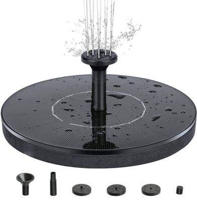 INF Vandfontæne solcelledrevet 16 cm Sort