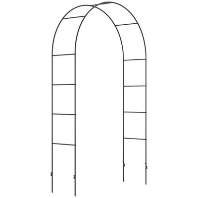Rosenbue/havebue i metal, sort, 140×40×240 cm, til klatreplanter