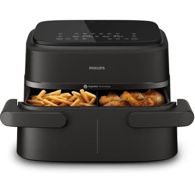 PHILIPS Airfryer XXL NA351/00 - 7,1 l kapacitet - Dubbel tank - 6 förinställningar - 2450 W