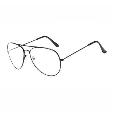 Svarte pilotglass klar glass aviator klart glass