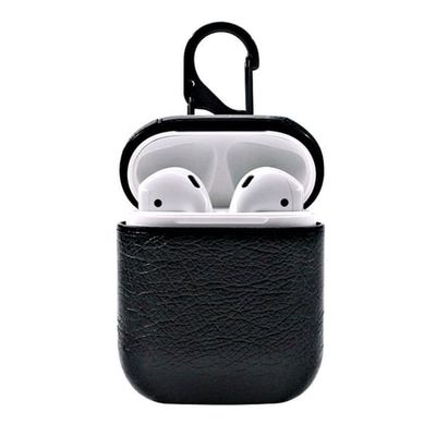 Black Apple AirPods 1/2 taske Case Protection Case i læder læder