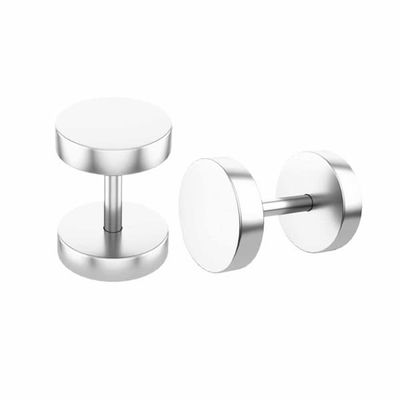 2 -pakkaus väärennetty fake Stretch korvakorut Piercings Korut hopea - 8 mm