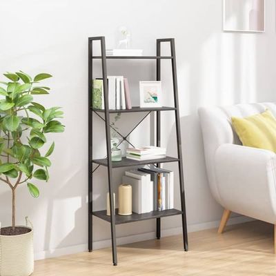 Stigereol med 4 hylder - Robust opbevaring | Farve: Sort | Størrelse: 56x35x140 cm