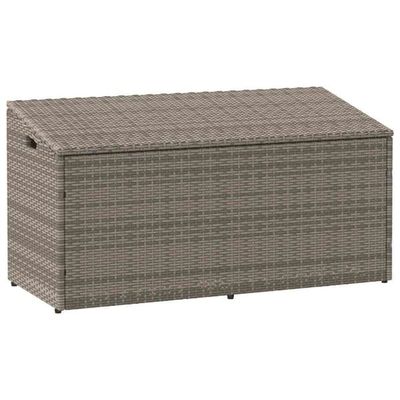 Opbevaringskasse til haven - Polyrattan m. gasfjedre | Størrelse: 110x50x58 cm | Farve: Grå