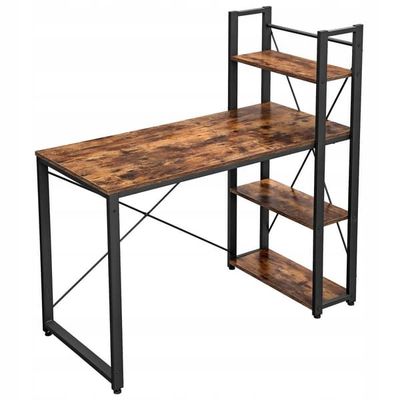 Suuri tummanruskea työpöytä vintage-hyllyillä 120x60x120 VB6 Begryf
