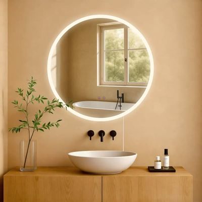 Rund LED -badrumsspegel - Wall Mirror - Anti -Condens Function, Perfect Clear View