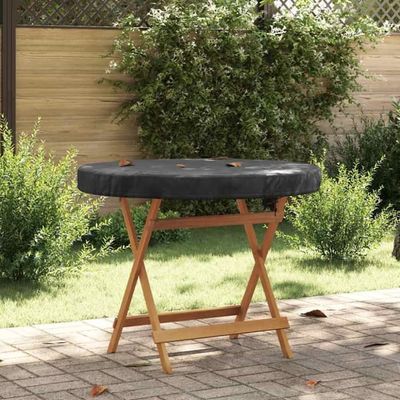 Udendørs borddække - Rund 600D stof | Farve: Sort | Størrelse: 112 x 112 x 10 cm