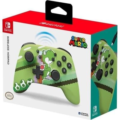 Gamepad - HORI - HORIPAD - Trådlös - Grön - Nintendo Switch och OLED - Super Mario - Yoshi-Dash