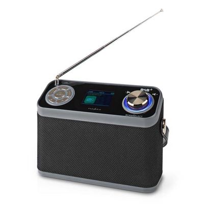 Nedis DAB+ Radio | Bord design | DAB+ / FM | 2.4 " | Farge skjerm | Batteri drevet / Nettstrøm drevet | Digitalt | 24 W | Bluetooth® | Hodetelefonutga