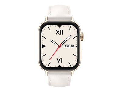 Huawei Watch Fit 3 - Aluminiumslegering - smartklokke med stropp - lær - hvit - håndleddstørrelse: 120-190 mm - display 1.82" - Bluetooth, Wi-Fi - 26
