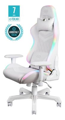 DELTACO GAMING RGB Gaming-stol, hvit