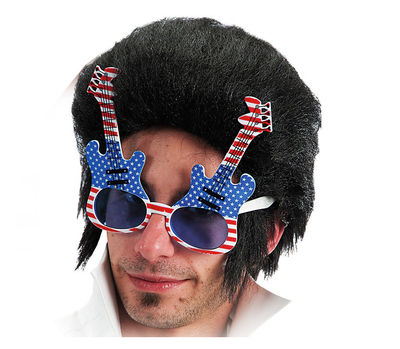 Partybriller briller usa guitar flag rock n roll udklædning