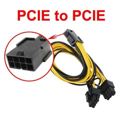 3 stk Y-Splitt PCIE 8Pin hunn til 2 x 6 + 2 pinner mannlig PCIE 20cm