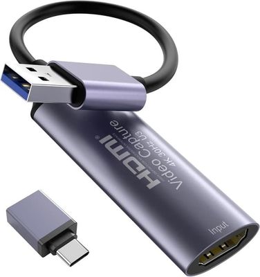 HDMI 4K 30Hz - USB3.0 -sovitin videon tallentamiseen USB-A ja USB-C