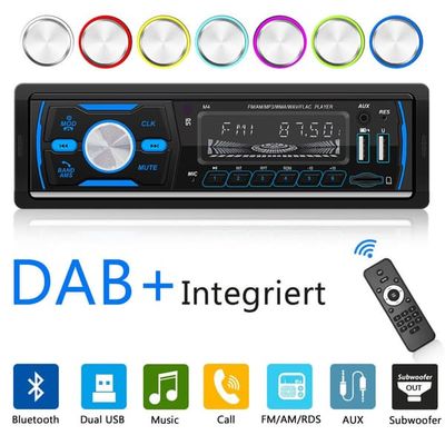DAB+ Car Stereo Radio Single 1 DIN AM FM RDS Bluetooth Handsfree USB AUX 7 Color