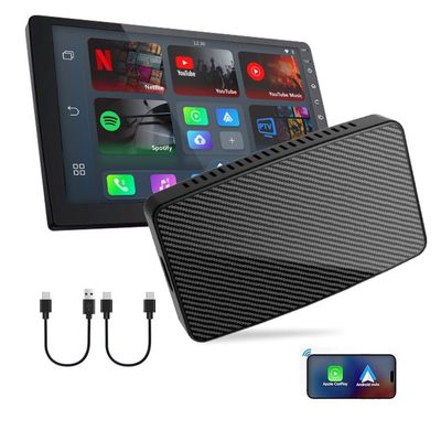 OBOSOE Play2Video PRO Trådlös Adapter – för CarPlay & Android Auto, Stöd för Netflix & YouTube, Plug-and-play