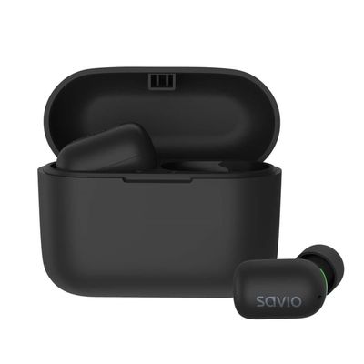 Savio TWS-09 IPX5 hovedtelefoner/headset Trådløs In-ear Musik Bluetooth Sort