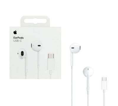 Original Apple Earpods med mikrofon och fjärrkontroll, USB-C