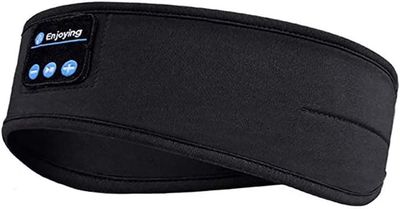 Ljunggrå/Svart Sovhörlurar – Pannband & Ögonmask med Bluetooth Hörlurar