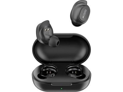QCY T9 TWS - ekte trådløse øretelefoner med mikrofon. - In-ear - Bluetooth® 5.0 - opptil 25 timers batterilevetid (via medfølgende ladeveske) - Svart