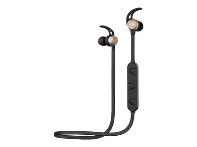 Qoltec - Ørepropper med mikrofon - i øret - Bluetooth - trådløs - svart, gull