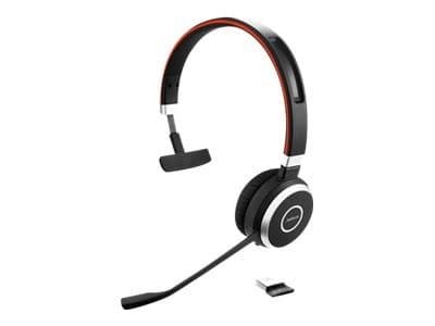 Jabra Evolve 65 SE MS Mono - Hodesett - on-ear - Bluetooth - trådløs - USB - Certified for Microsoft Teams - for Jabra Evolve; LINK 380a MS