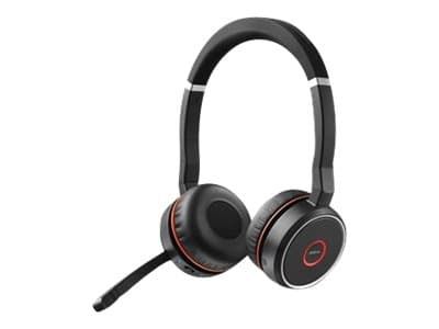 Jabra Evolve 75 SE UC Stereo - Hodesett - on-ear - Bluetooth - trådløs - aktiv støydemping - USB - Zoom Certified - for LINK 380a MS