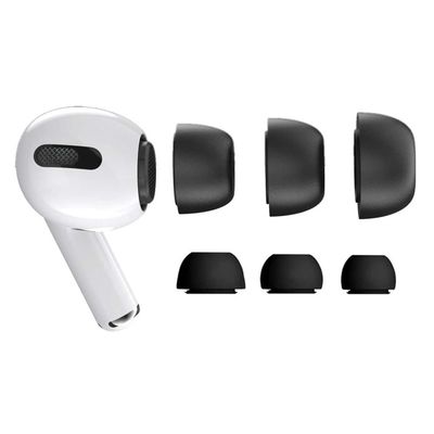 3 -pakk airpods pro øreputer - silikon øre topper svart
