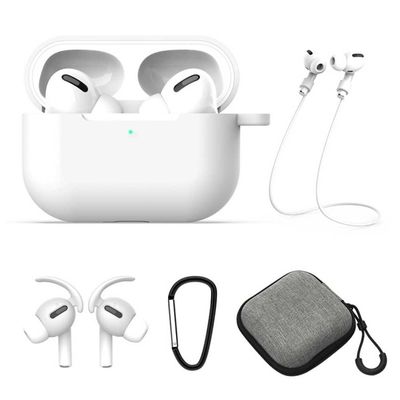 AirPods Pro Fodral Halsrem Earhooks Väska 5-i-1 Vit