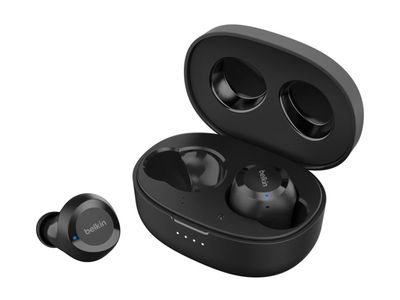 Belkin SoundForm Bolt - True wireless-hodetelefoner med mikrofon - i øret - Bluetooth - svart - for Apple iPhone 14, 14 Plus, 14 Pro, 14 Pro Max; Sam