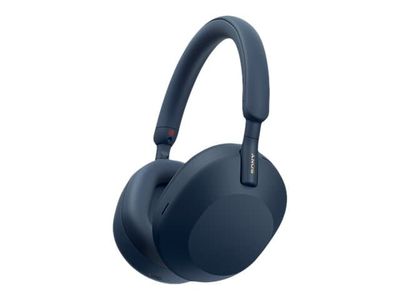 Sony WH-1000XM5 - Hodetelefoner med mikrofon - full størrelse - Bluetooth - trådløs, kablet - aktiv støydemping - 3,5 mm jakk - midnattsblå