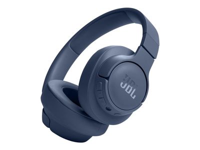 JBL TUNE 720BT - Hodetelefoner med mikrofon - full størrelse - Bluetooth - trådløs, kablet - 3,5 mm jakk - blå