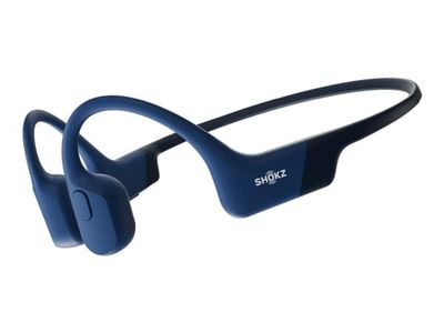 AfterShokz OpenRun MINI - Hörlurar med mikrofon - öppet öra - montering bakom nacken - Bluetooth - trådlös - blå
