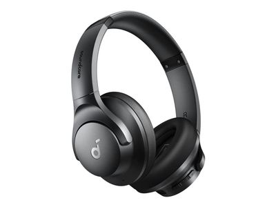 Soundcore Q20i - Hodetelefoner med mikrofon - full størrelse - Bluetooth - trådløs, kablet - aktiv støydemping - 3,5 mm jakk - svart