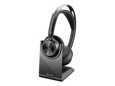 Poly Voyager Focus 2-M - Hodesett - on-ear - Bluetooth - trådløs, kablet - USB-C - svart - Certified for Microsoft Teams