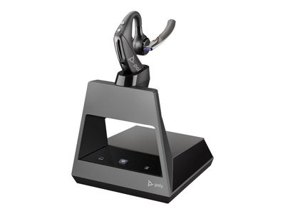 Poly Voyager 5200 UC - Hodesett - i øret - Bluetooth - trådløs, kablet - USB-A via Bluetooth-adapter - svart - Certified for Microsoft Teams