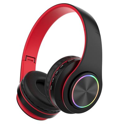 Hifi Trådløs On-Ear Headset Bluetooth Hodetelefoner - Svart+Rød
