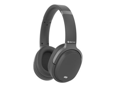 DENVER BTN-210B - Hodetelefoner med mikrofon - full størrelse - Bluetooth - trådløs, kablet - aktiv støydemping - 3,5 mm jakk - svart