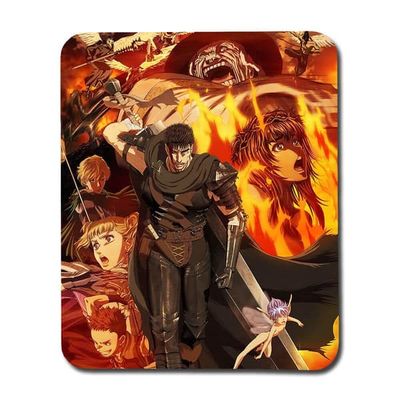Musmatta: Manga Berserk, halkfri gummibas, livfull och unik design, perfekt för hemmet eller kontoret