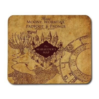 Musmatta: Harry Potter Marauder's Map, halkfri gummibas, livfull och unik design, perfekt för hemmet eller kontoret
