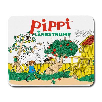 Musmatta: Pippi Långstrump, halkfri gummibas, livfull och unik design, perfekt för hemmet eller kontoret