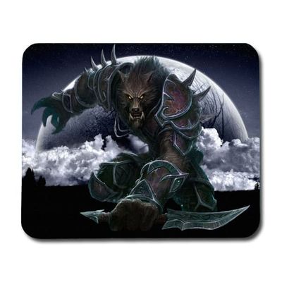 Musematte: World of Warcraft Worgen, sklisikker gummibunn, unikt motiv